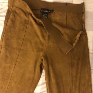 Velvety pants with side zipper